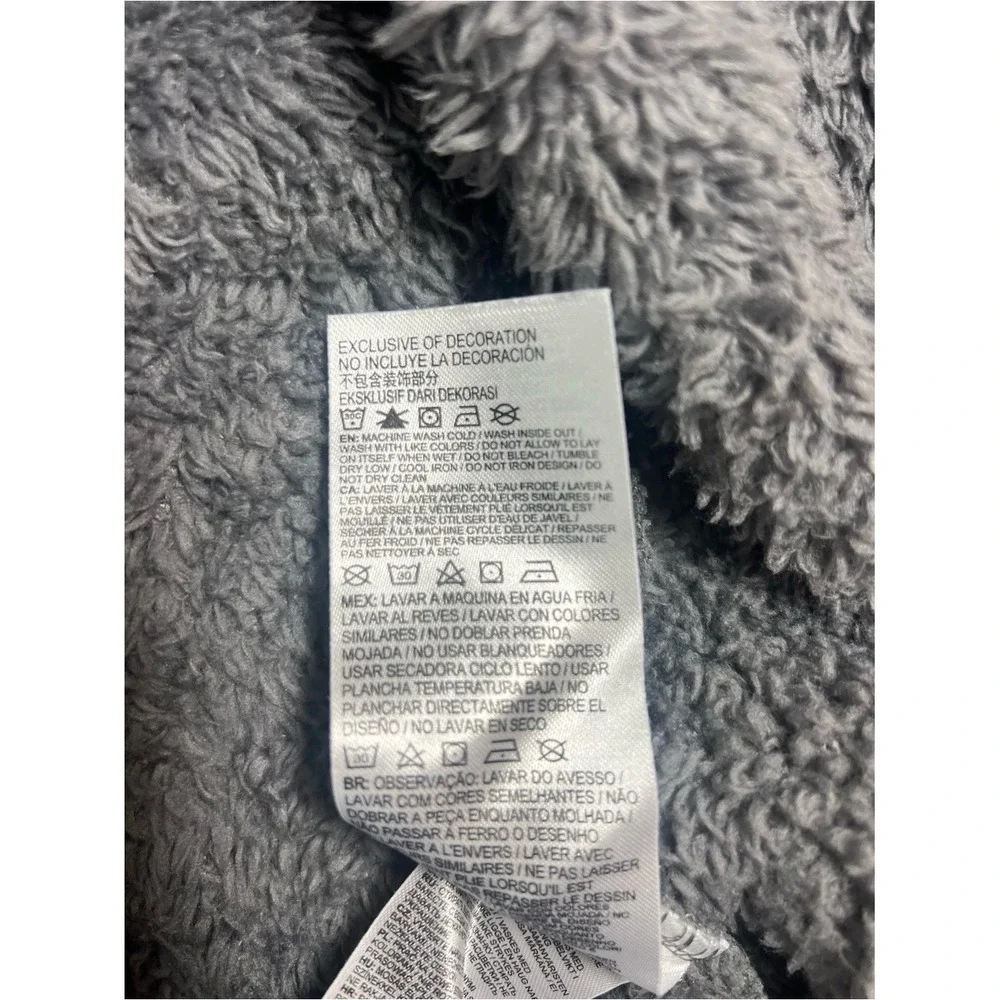 Nike Baby Faux‎ Sherpa Hooded Coverall Gray Black 6M Excellent Condition